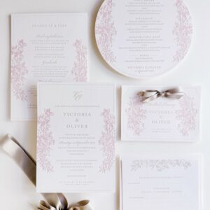 Klassiche-elegante, florale Letterpress Einladung mit Rosen für eine tirole Hochzeit