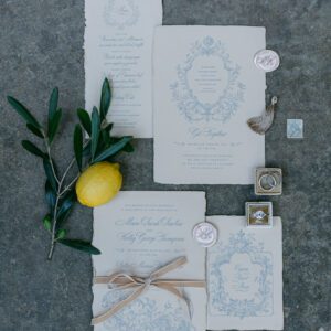 Hochzeitseinladung Toskana, edle Hochzeitseinladungs-Set für eine mehrtägige Destination Wedding in Italien